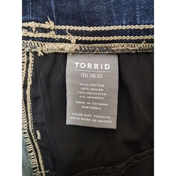 Torrid Lean Slim Boot Cut Jeans Womens 3S 3XL Short Blue Super Soft Pull On NEW - Picture 9 of 10